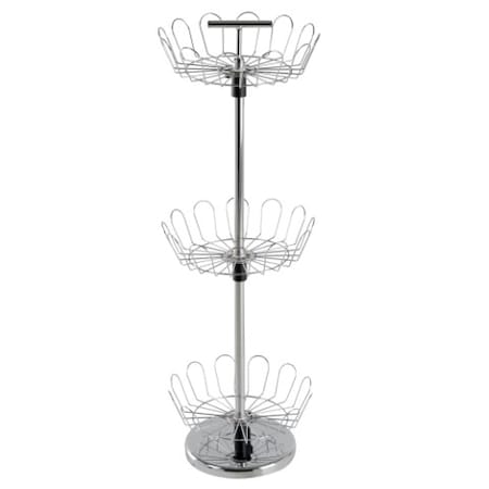Hastings Home Three Tier Revolving Shoe Tree Organizer Rack with Chrome Finish by Hastings Home 735580SCL